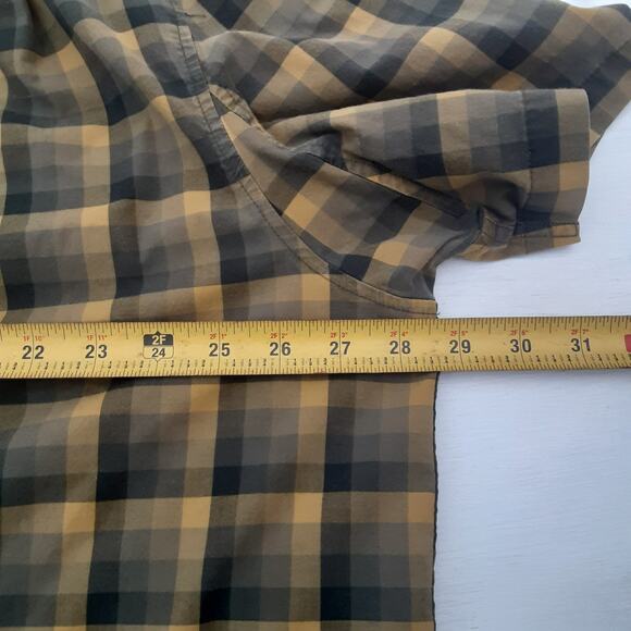 Duluth Trading Co Shirt Mens 2XL Yellow Plaid Cotton Button Pocket Button Down - Picture 10 of 11